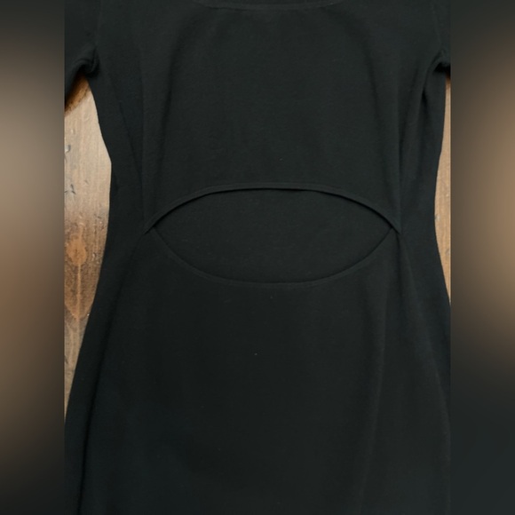Theory Dress Open Back Narlissa Prosecco Size Large Black Knit Minimalist Sexy - Picture 7 of 16